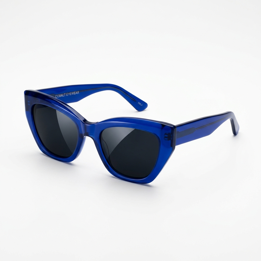 Cobalt Blue Retro Cat-Eye Sunglasses